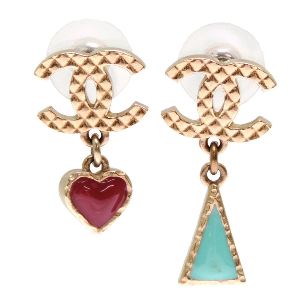 CHANEL Gold Logo Earrings
